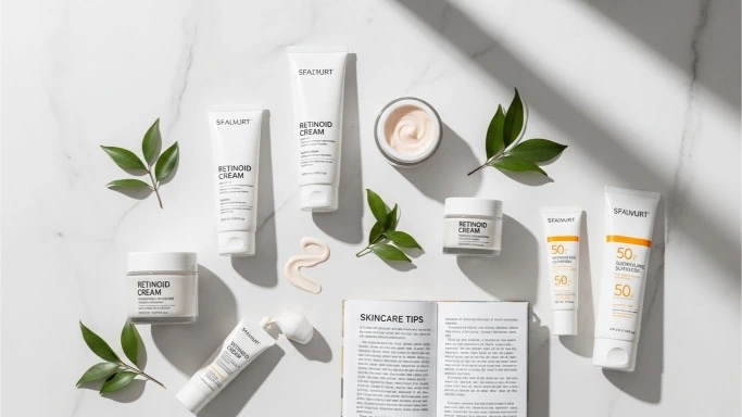 Retinoid skincare products for anti-aging routine.
