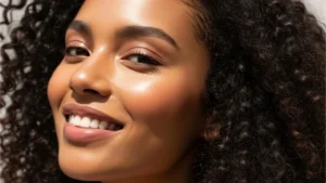 4C hair styled in a defined twist-out with natural shine.